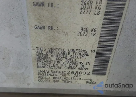 2018 Nissan Altima 2.5 Sr z USA, uszkodzony, nr VIN 1N4AL3AP4JC268032